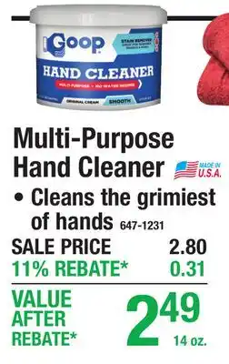 Menards Multi-Purpose Hand Cleaner offer
