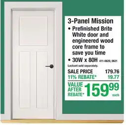 Menards 3-Panel Mission INTERIOR offer