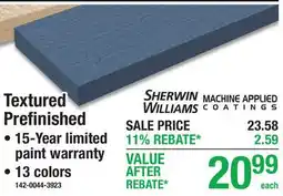 Menards Textured Prefinished 15-Year limited paint warranty 13 colors offer