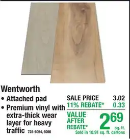 Menards WATERPROOF VINYL PLANK Wentworth offer