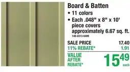 Menards Board & Batten offer