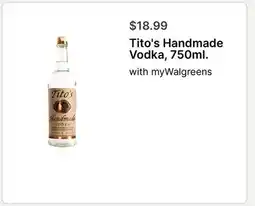 Walgreens Tito's Handmade Vodka offer