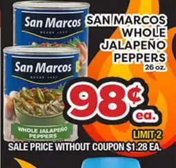 Torres Supermercado SAN MARCOS WHOLE JALAPEÑO PEPPERS offer