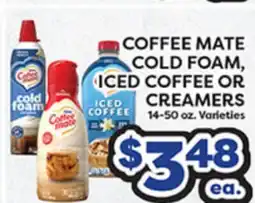 Torres Supermercado COFFEE MATE COLD FOAM, ICED COFFEE OR CREAMERS offer
