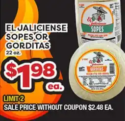 Torres Supermercado EL JALICIENSE SOPES OR GORDITAS offer