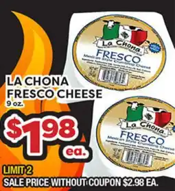 Torres Supermercado LA CHONA FRESCO CHEESE offer