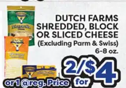 Torres Supermercado DUTCH FARMS SHREDDED, BLOCK OR SLICED CHEESE offer