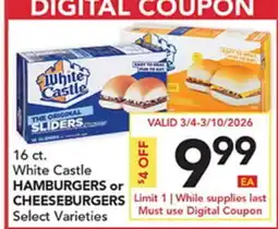 Pete's Fresh Market White Castle HAMBURGERS or CHEESEBURGERS offer