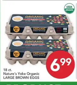 Pete's Fresh Market 18 ct. Nature's Yoke Organic LARGE BROWN EGGS offer