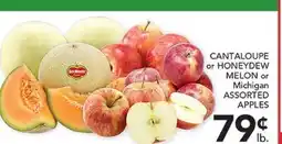 Pete's Fresh Market CANTALOUPE or HONEYDEW MELON or Michigan ASSORTED APPLES offer