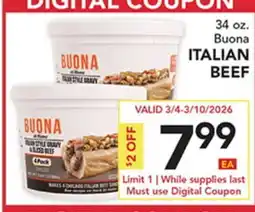 Pete's Fresh Market 34 oz. Buona ITALIAN BEEF offer