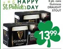 Pete's Fresh Market 8 pk. cans Guinness DRAUGHT STOUT offer