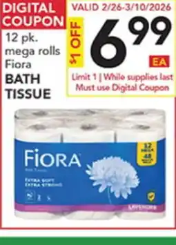 Pete's Fresh Market 12 pk. mega rolls Fiora BATH TISSUE offer