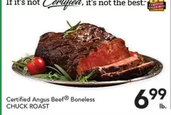 Pete's Fresh Market Certified Angus Beef Boneless CHUCK ROAST offer