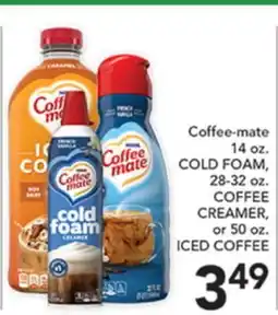 Pete's Fresh Market Coffee-mate 14 oz. COLD FOAM, 28-32 oz. COFFEE CREAMER, or 50 oz. ICED COFFEE offer
