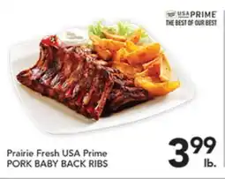 Pete's Fresh Market Prairie Fresh USA Prime PORK BABY BACK RIBS offer