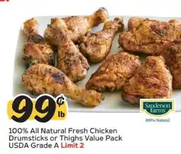 Winn Dixie Sanderson Farms 100% All Natural Fresh Chicken offer