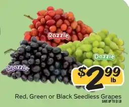 Winn Dixie Red, Green or Black Seedless Grapes offer