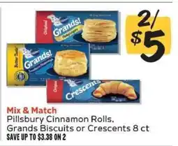 Winn Dixie Pillsbury Cinnamon Rolls, Grands Biscuits or Crescents 8 ct offer