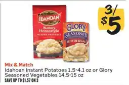 Winn Dixie Idahoan Instant Potatoes or Glory Seasoned Vegetables offer