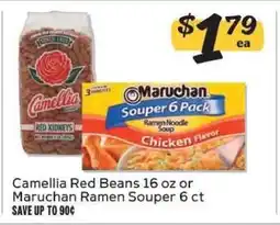 Winn Dixie Camellia Red Beans 16 oz or Maruchan Ramen Souper 6 ct offer