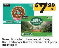 Winn Dixie Green Mountain, Lavazza, McCafé, Donut Shop or Krispy Kreme 10 ct pods offer