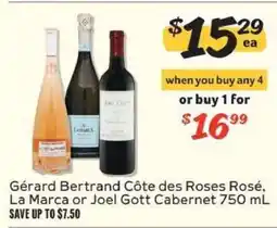 Winn Dixie Gérard Bertrand Côte des Roses Rosé, La Marca or Joel Gott Cabernet 750 mL offer