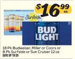 Winn Dixie Budweiser, Miller, Coors, Surfside, Sun Cruiser offer