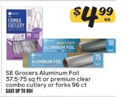 Winn Dixie SE Grocers Aluminum Foil or Premium Clear Combo Cutlery offer