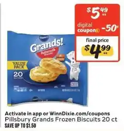 Winn Dixie Pillsbury Grands Frozen Biscuits 20 ct offer