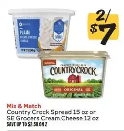 Winn Dixie Country Crock Spread or SE Grocers Cream Cheese offer