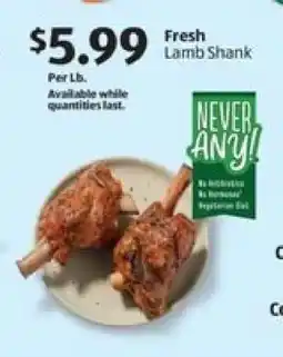 Aldi Fresh Lamb Shank offer