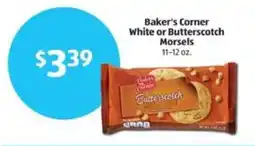 Aldi Baker's Corner White or Butterscotch Morsels offer