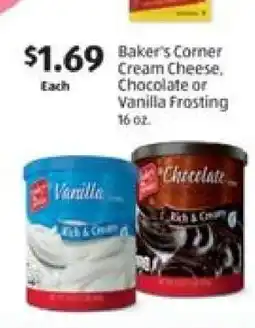 Aldi Baker's Corner Cream Cheese, Chocolate or Vanilla Frosting offer