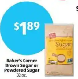Aldi Baker's Corner Brown Sugar or Powdered Sugar offer