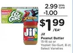 Kroger Jif Peanut Butter or Yoplait Go-Gurt offer