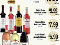 Big Saver Foods Stella Rosa Assorted Wines, Campo Viejo Assorted Wines, Cado Rossi Assorted Wines offer
