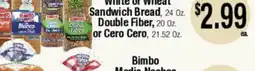 Big Saver Foods White or Wheat Sandwich Bread, 24 Oz. Double Fiber, 20 Oz. or Cero Cero, 21.52 Oz offer