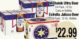 Big Saver Foods Michelob Ultra Beer, Estrella Jalisco Beer offer