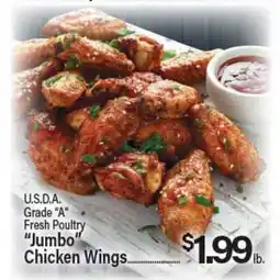 Angelo Caputo's Fresh Market U.S.D.A. Grade A Fresh Poultry Jumbo Chicken Wings offer