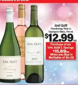 Angelo Caputo's Fresh Market Joel Gott Chardonnay, Rose or Sauvignon Blanc offer