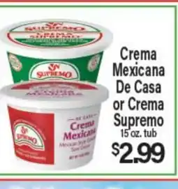 Angelo Caputo's Fresh Market Crema Mexicana De Casa or Crema Supremo offer