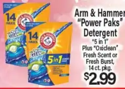 Angelo Caputo's Fresh Market Arm & Hammer Power Paks Detergent offer