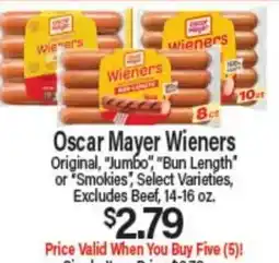 Angelo Caputo's Fresh Market Oscar Mayer Wieners offer