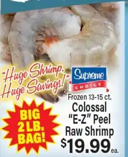 Angelo Caputo's Fresh Market Frozen 13-15 ct. Colossal E-Z Peel Raw Shrimp offer