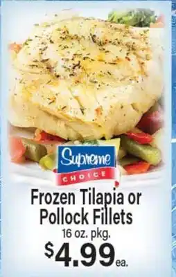 Angelo Caputo's Fresh Market Frozen Tilapia or Pollock Fillets offer