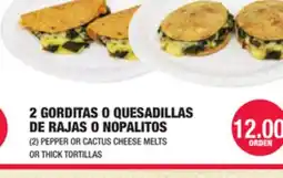 Carnicerias Jimenez 2 GORDITAS O QUESADILLAS DE RAJAS O NOPALITOS offer