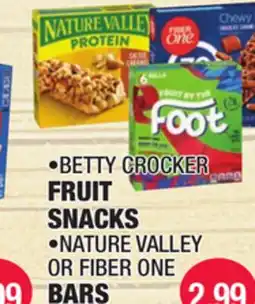 Carnicerias Jimenez • BETTY CROCKER FRUIT SNACKS • NATURE VALLEY OR FIBER ONE BARS offer
