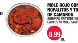 Carnicerias Jimenez SHRIMPS FRITTERS WITH CACTUS IN MOLE SAUCE offer
