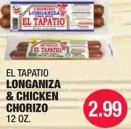 Carnicerias Jimenez EL TAPATIO LONGANIZA & CHICKEN CHORIZO offer